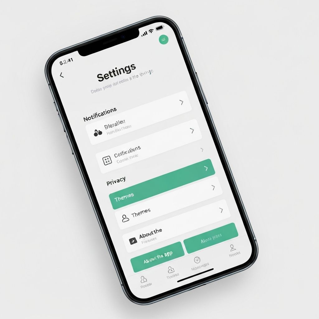Settings screen with helmet connection and alert configuration